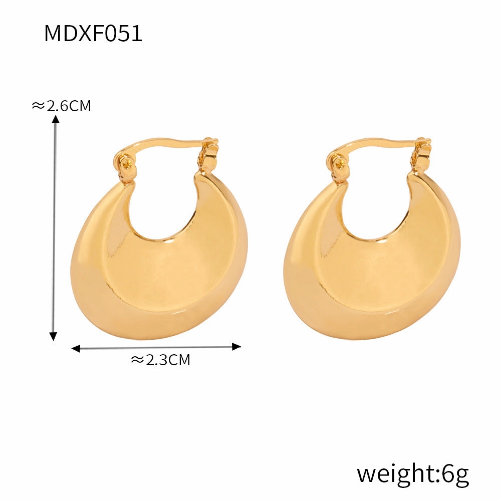 Wholesale Titanium Steel Gold Plated U Shape Earrings