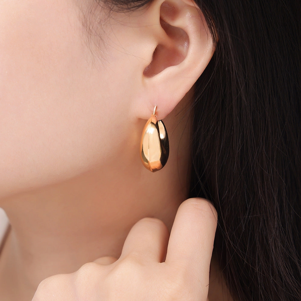 Wholesale Titanium Steel Gold Plated U Shape Earrings