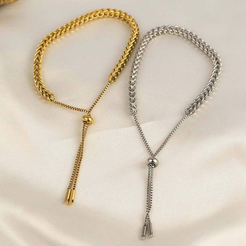 Wholesale Titanium steel golden wheat ear bracelet