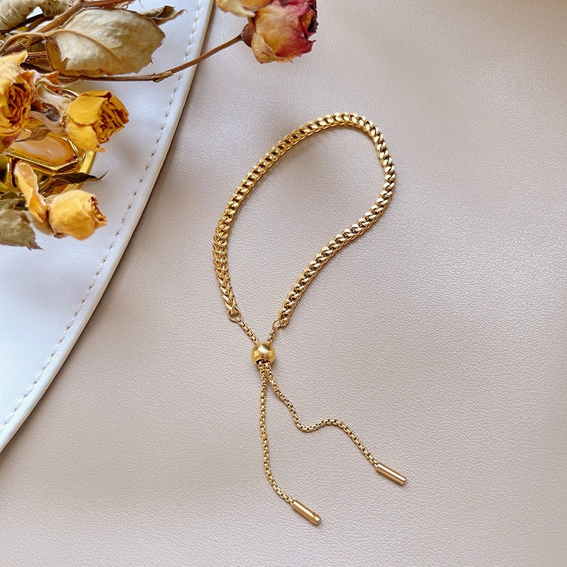 Wholesale Titanium steel golden wheat ear bracelet