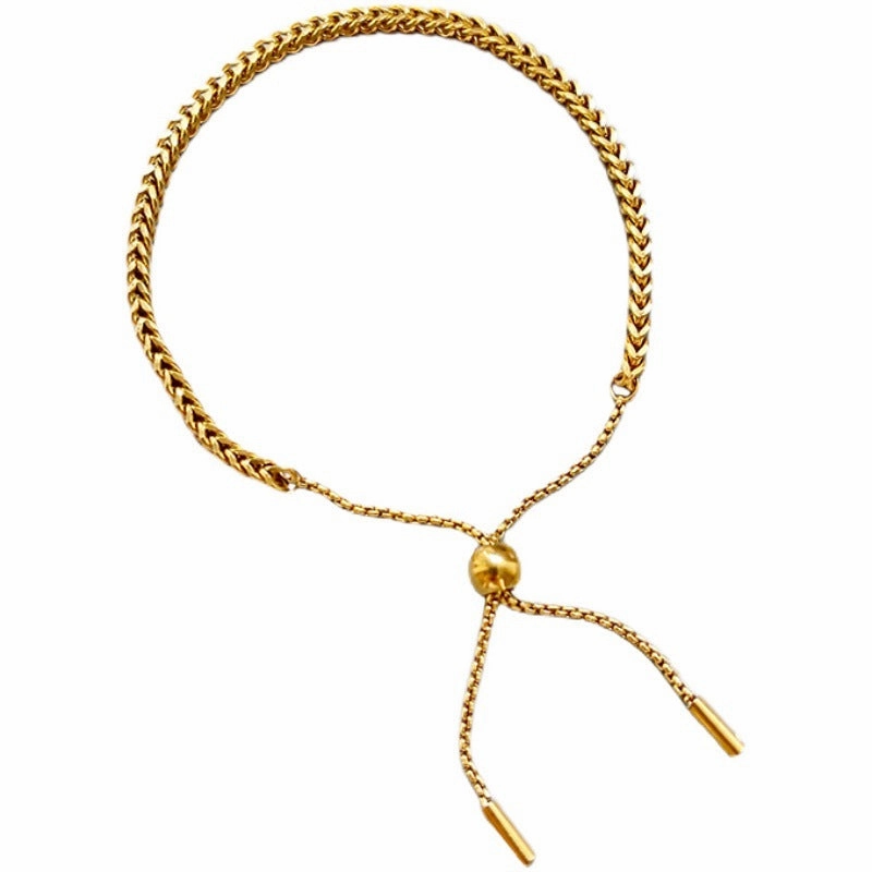 Wholesale Titanium steel golden wheat ear bracelet