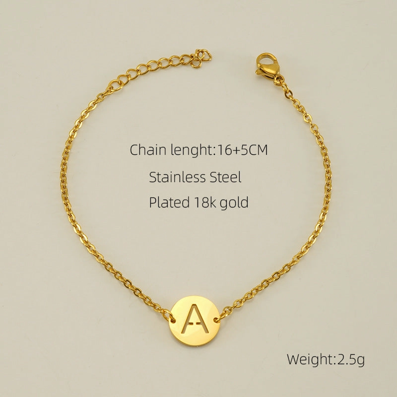 Wholesale Titanium Steel Hollow Letter Bracelet