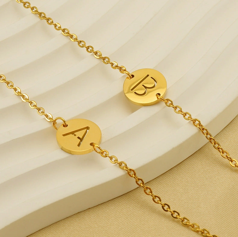 Wholesale Titanium Steel Hollow Letter Bracelet