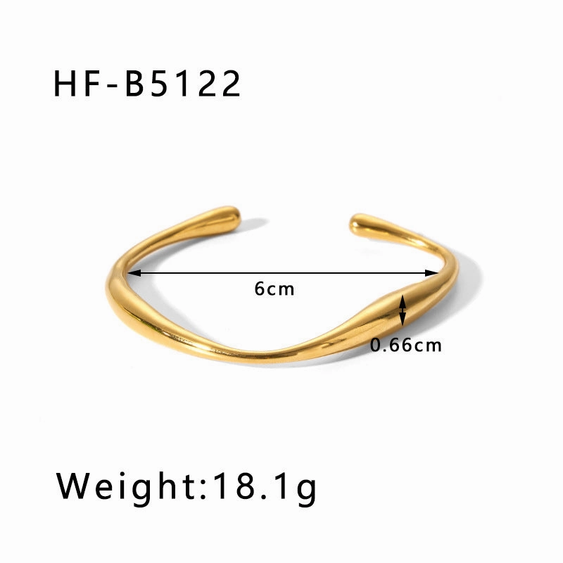 Wholesale Titanium Steel Inlaid Zircon Retro Wide Edge Full Diamond Plated 18K Real Gold Irregular Bracelet