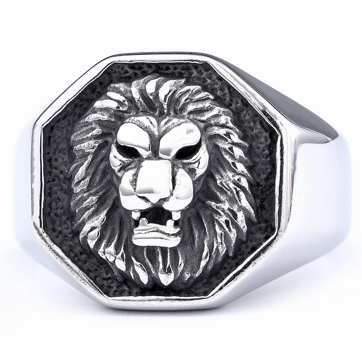 Wholesale Titanium Steel Lion Head Ring