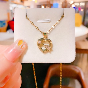 Wholesale Titanium Steel Love Shooter Pendant Necklace