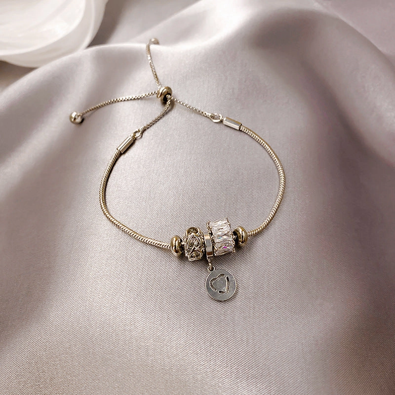 Wholesale Titanium Steel Micro-Inlaid Adjustable Bracelet