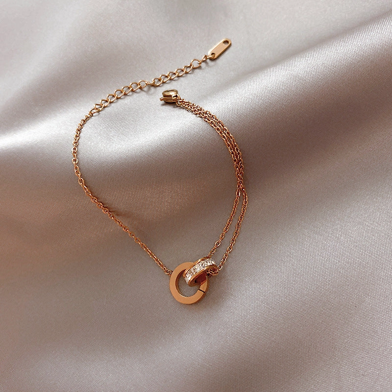 Wholesale Titanium Steel Micro-Inlaid Adjustable Bracelet