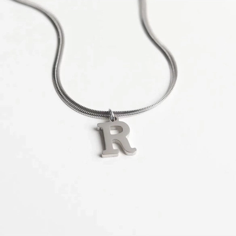 Wholesale Titanium Steel Mirror Polished 26 English Letters Necklace