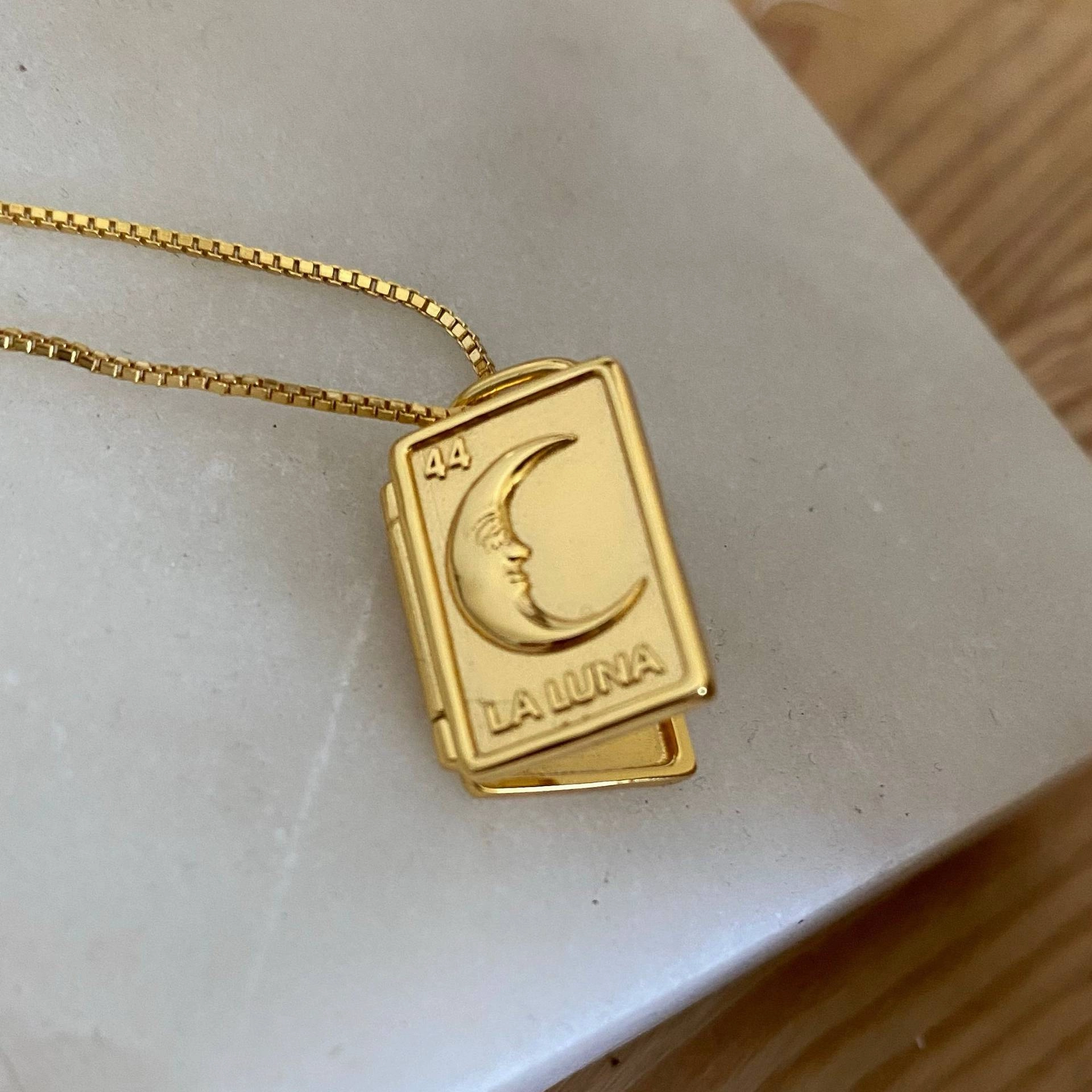 Wholesale Titanium Steel Moon Love Album Necklaces
