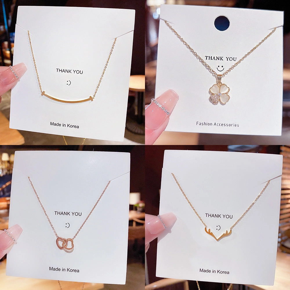 Wholesale Titanium Steel Necklace Women's All-match Sweet Chain Accessories
