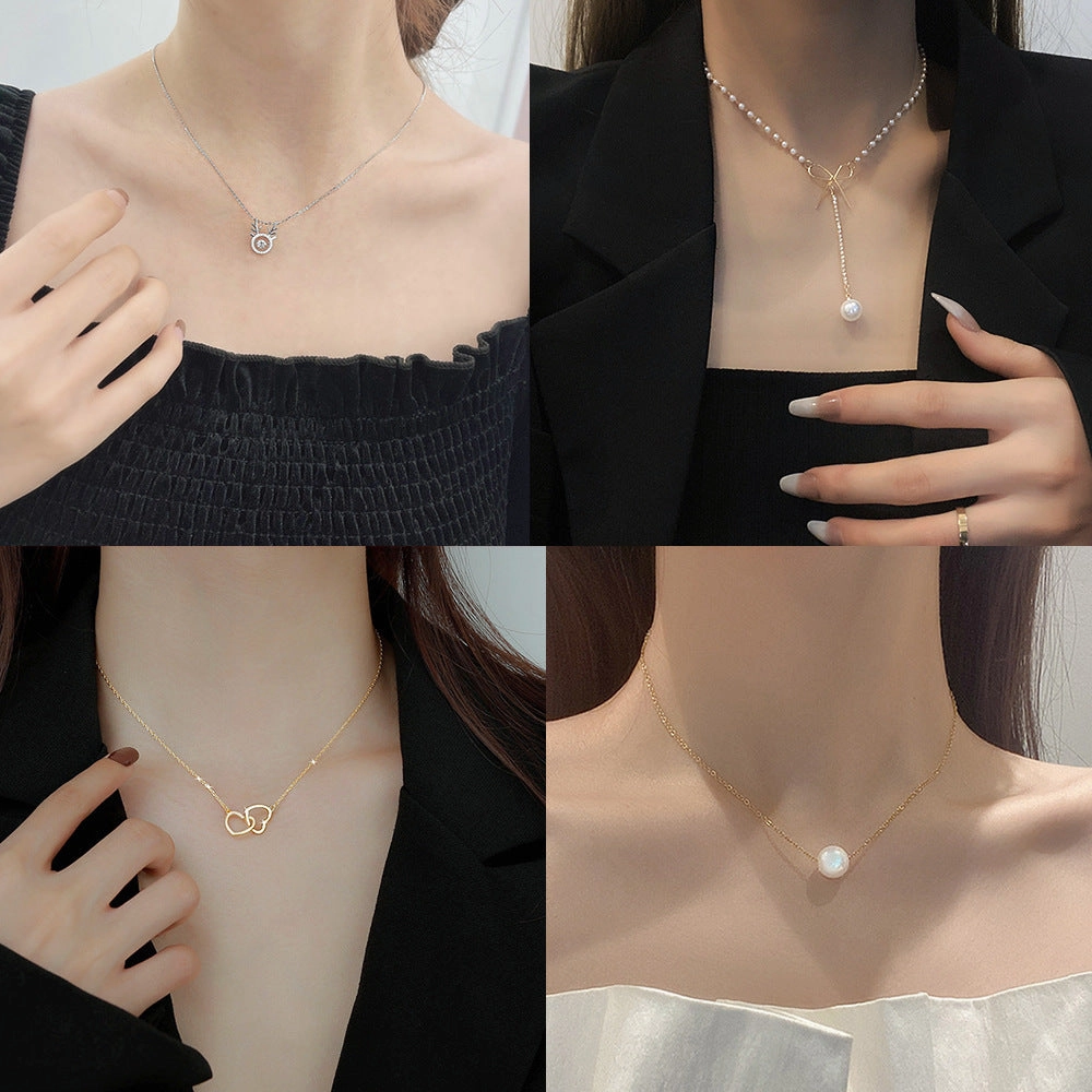 Wholesale Titanium Steel Necklace Women's All-match Sweet Chain Accessories