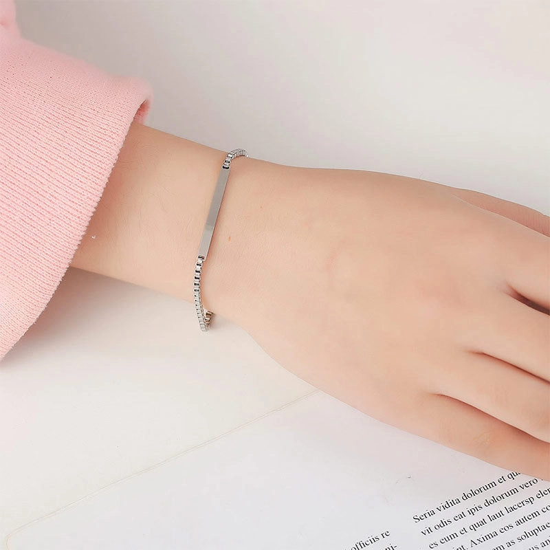 Wholesale Titanium Steel Non-fading Jewelry High-end Niche Engraved Couple Bracelet
