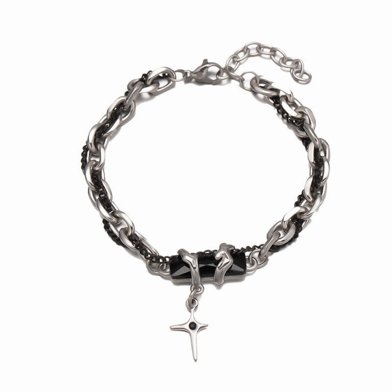 Wholesale Titanium Steel Non-fading Trendy Hip-hop Cuban Chain Bracelet