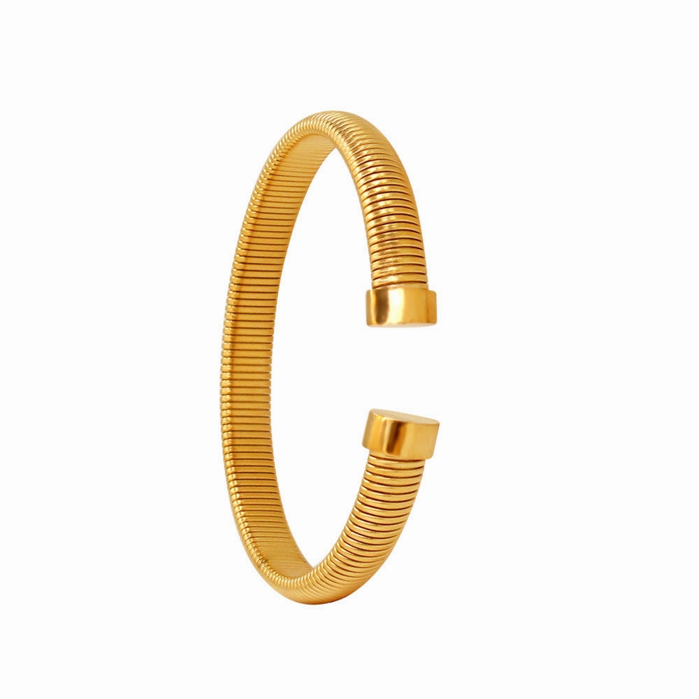 Wholesale Titanium Steel Open Fashion Versatile Gold Plated Bracelet