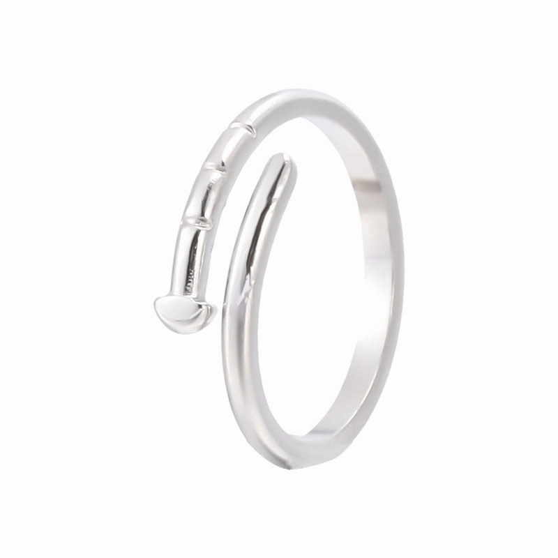 Wholesale Titanium Steel Open Stainless Steel Nails Adjustable Simple Ring