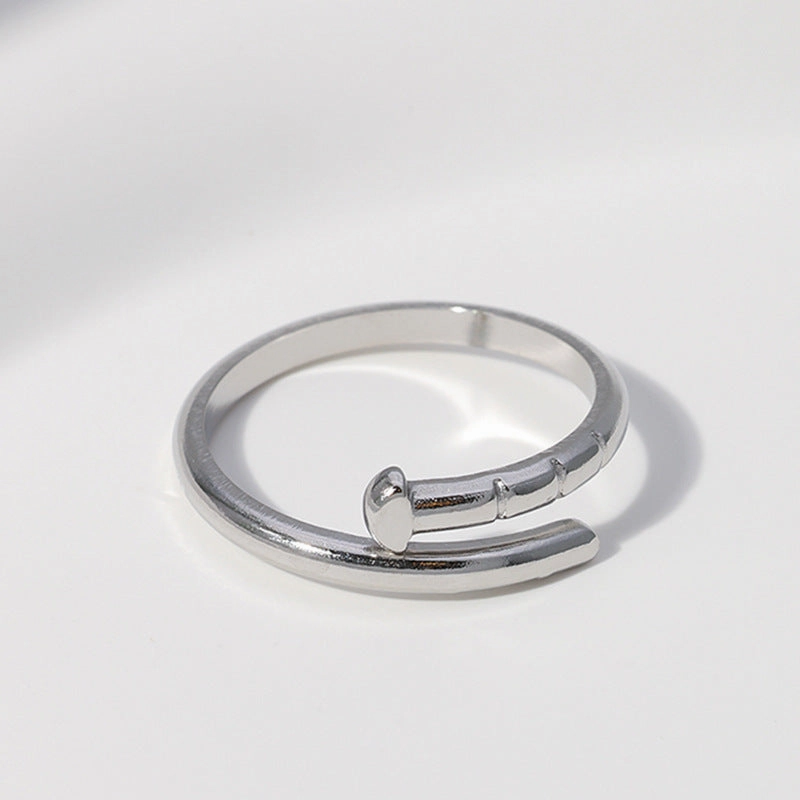 Wholesale Titanium Steel Open Stainless Steel Nails Adjustable Simple Ring