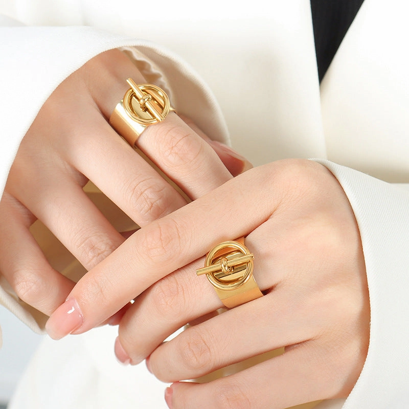 Wholesale Titanium Steel Plated 18K Gold Ring