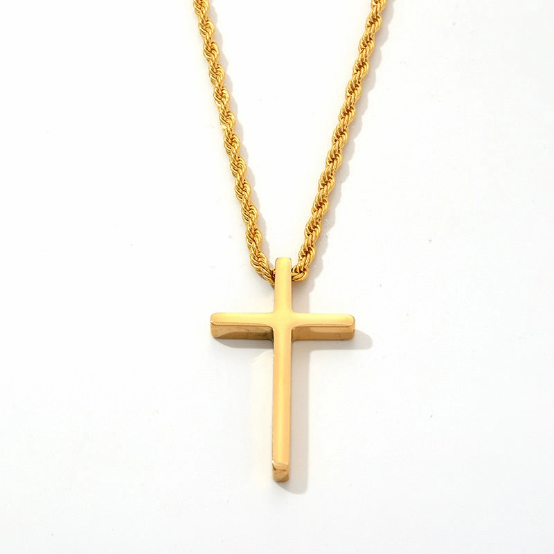 Wholesale Titanium steel polished cross men