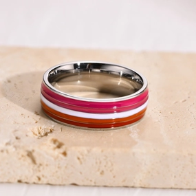 Wholesale Titanium Steel Rainbow 8mm Ring