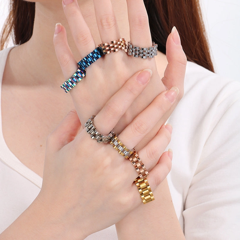 Wholesale Titanium Steel Ring Personality Hip-hop Stainless Steel Simple Style Rings