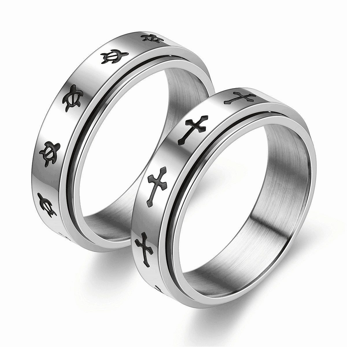 Wholesale Titanium Steel Rotating Turtle Ring