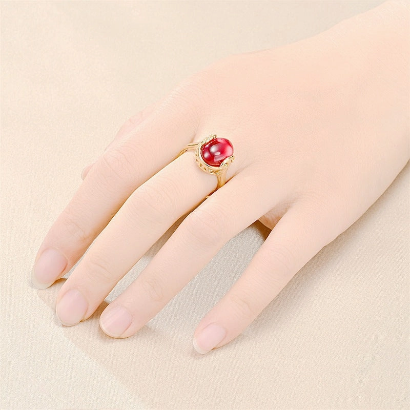 Wholesale Titanium Steel Ruby Ring