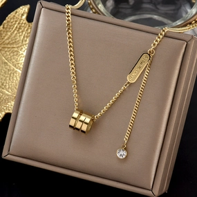 Wholesale Titanium Steel Simple and Versatile Forest Fringe Clavicle Chain