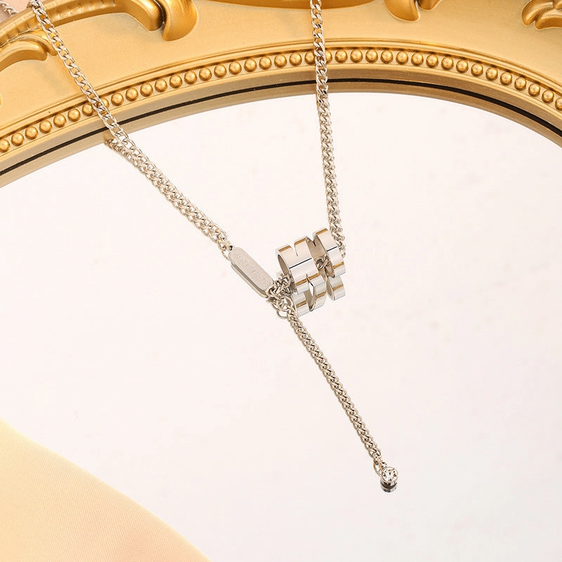 Wholesale Titanium Steel Simple and Versatile Forest Fringe Clavicle Chain