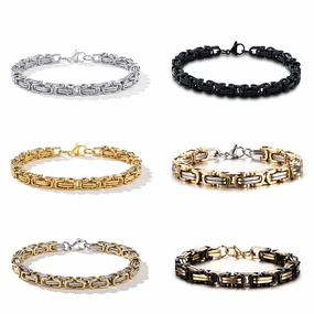 Wholesale Titanium Steel Square Gold Men's Bracelets