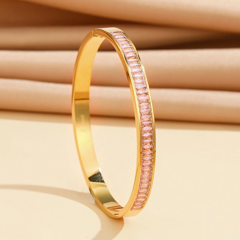 Wholesale Titanium Steel Stainless Steel Zircon Full Diamond Bracelet