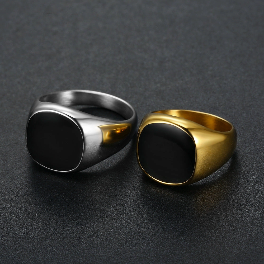 Wholesale Titanium Steel Town Shop Zhibao Shiny Epoxy Ring