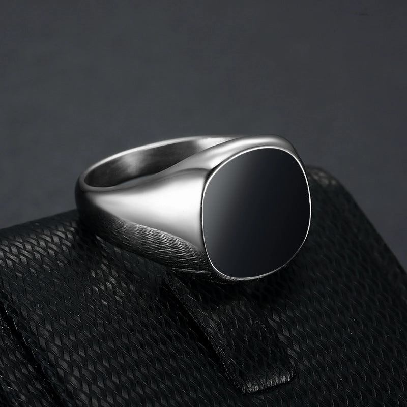 Wholesale Titanium Steel Town Shop Zhibao Shiny Epoxy Ring