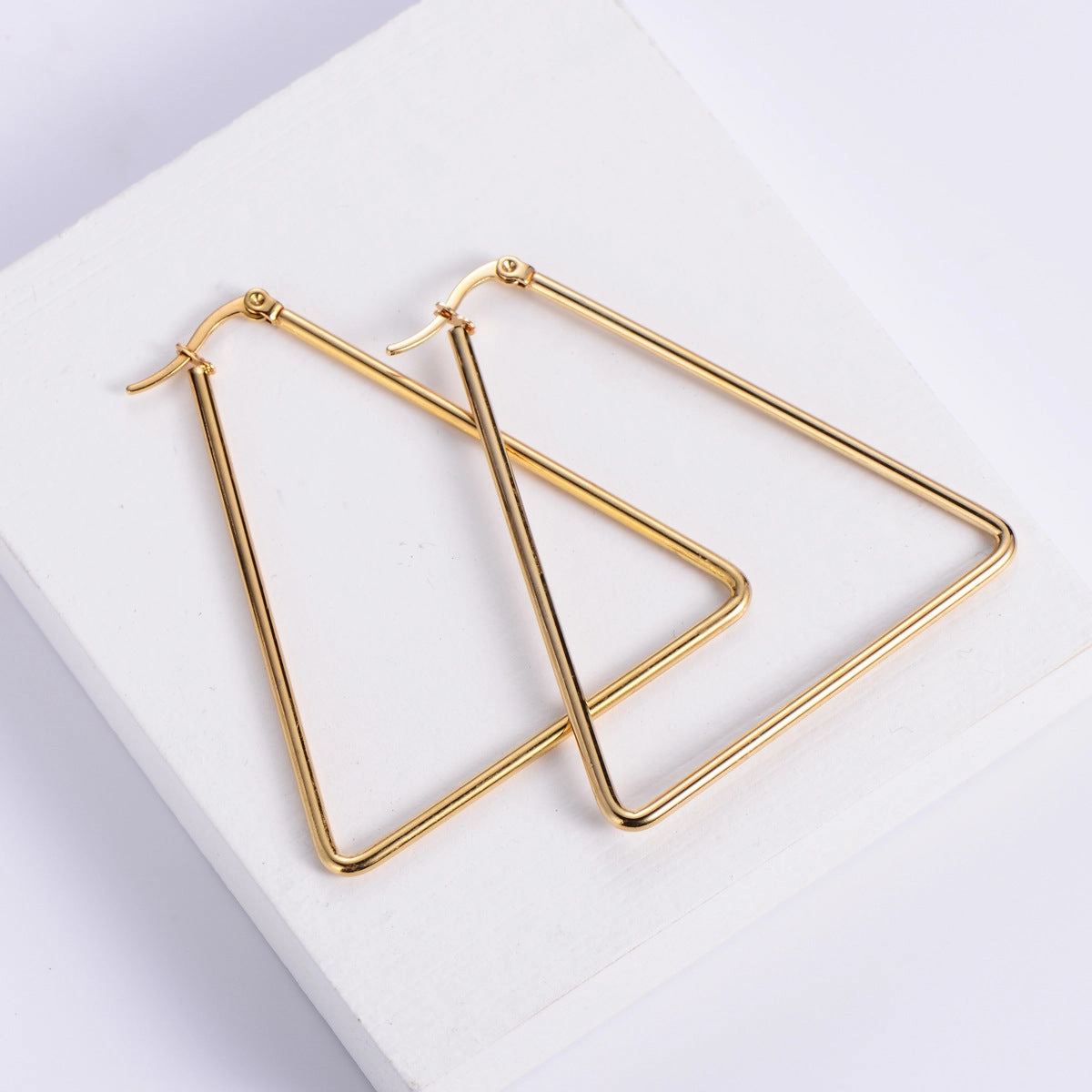 Wholesale Titanium Steel Triangle Earrings