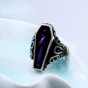 Wholesale Titanium Steel Vampire Coffin Vintage Gothic Rings
