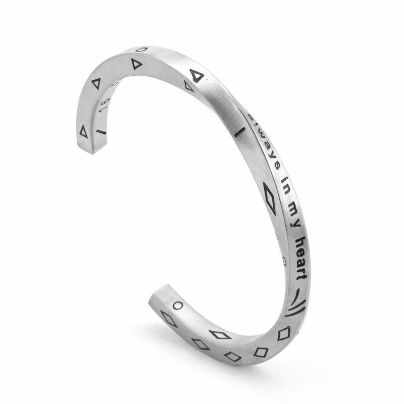 Wholesale Titanium Steel Viking Text Bracelet