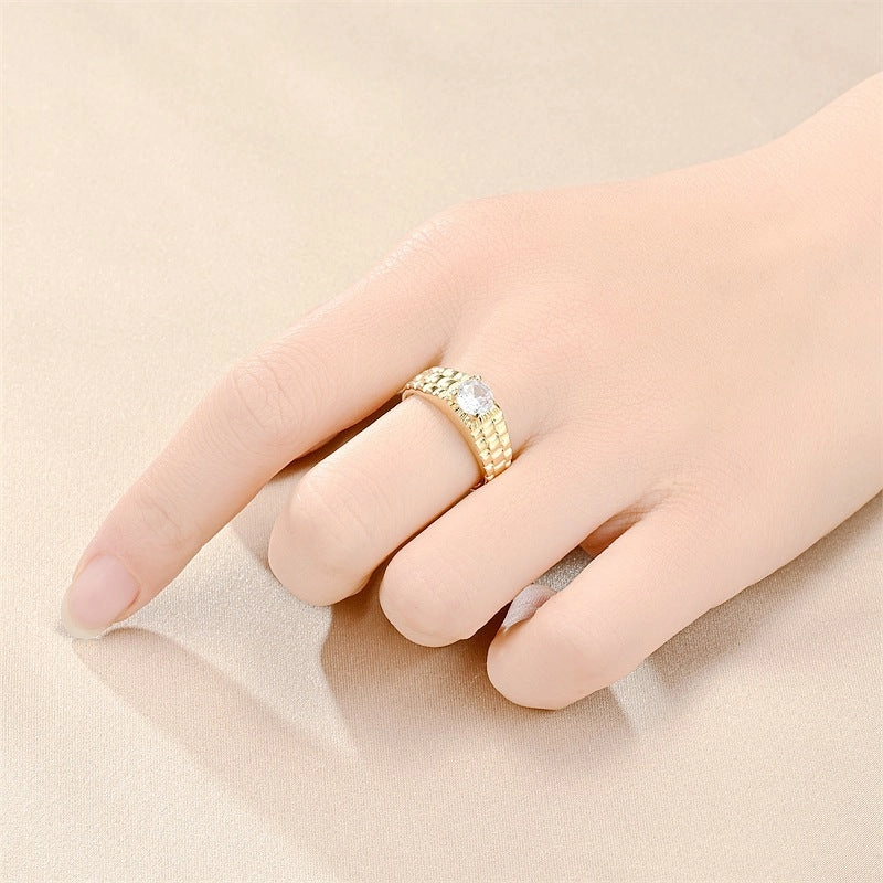 Wholesale Titanium Steel Zircon Ring