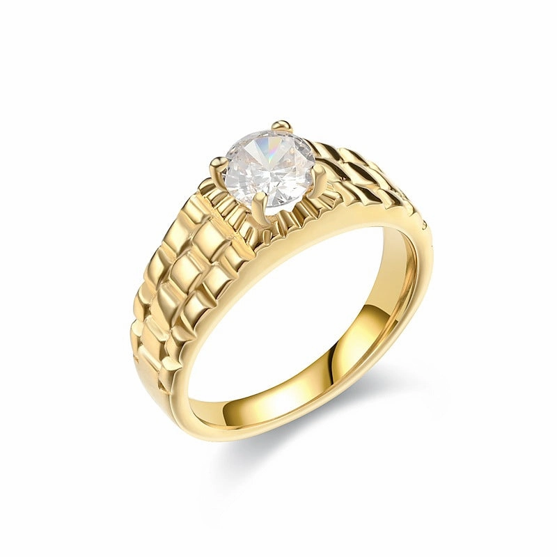 Wholesale Titanium Steel Zircon Ring