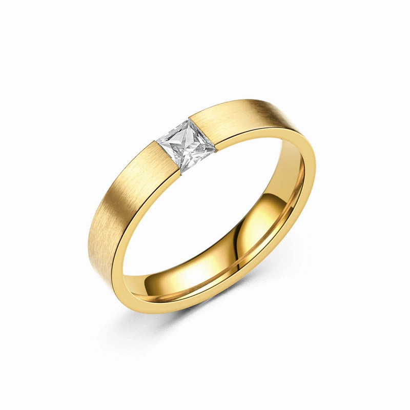 Wholesale Titanium Steel Zircon Ring