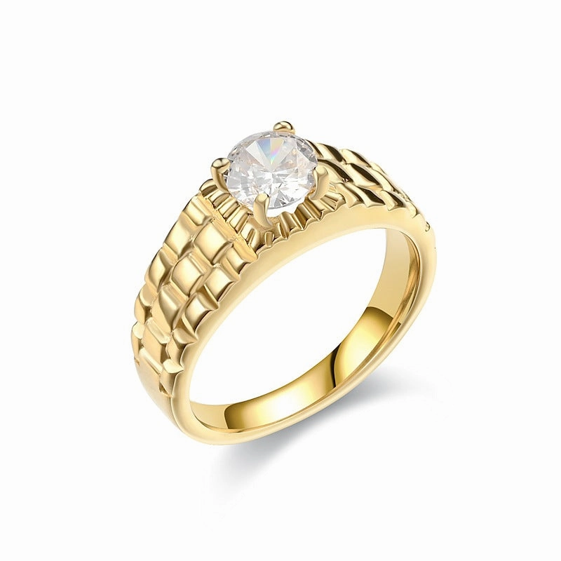 Wholesale Titanium Steel Zircon Ring