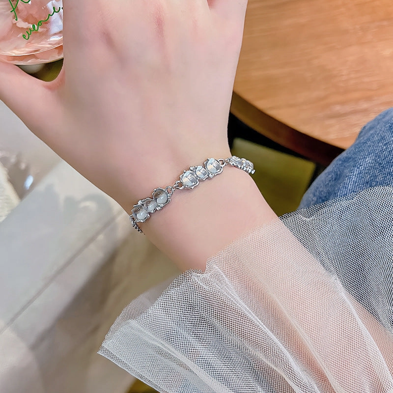 Wholesale Transparent Beads Silver Bracelet