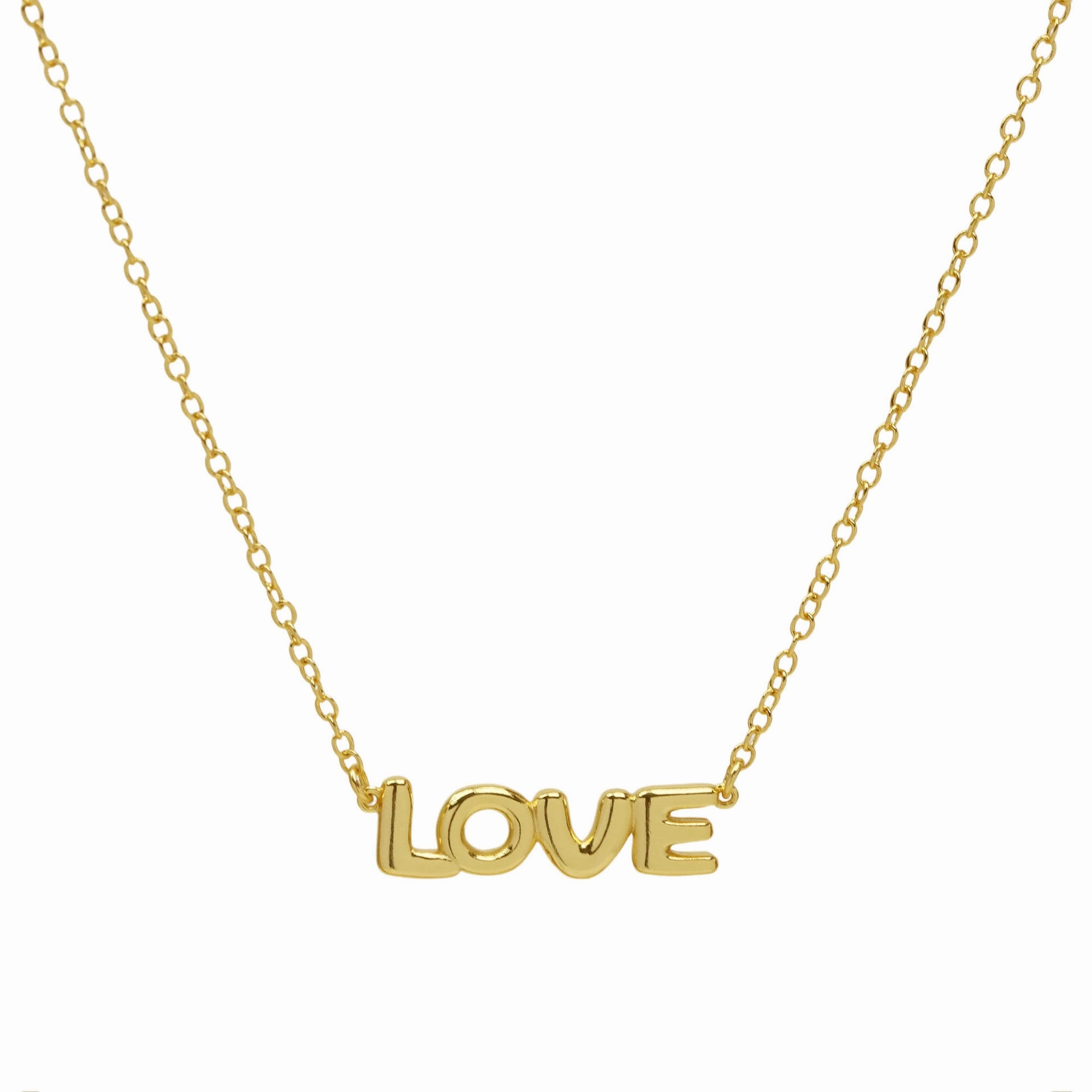 Wholesale Trendy 18k Gold-tone Brass Glossy Bubble Feel LOVE MAMA XOXO Pendant Necklace