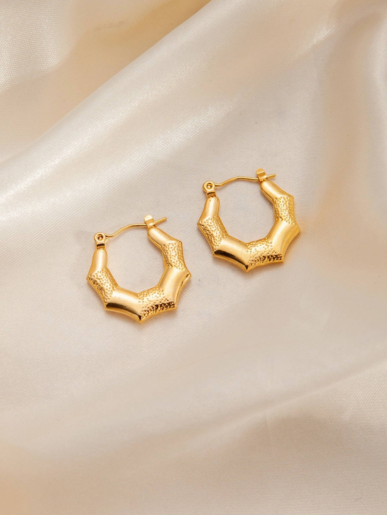Wholesale Trendyy Metal Titanium Steel Geometric Glossy Retro Versatile Stainless Steel Earrings