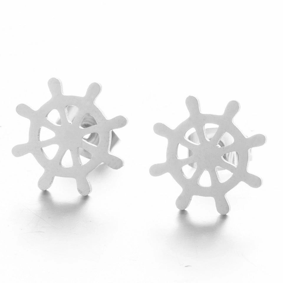 Wholesale Triangle Rudder Geometry Gold/silver plated Earrings