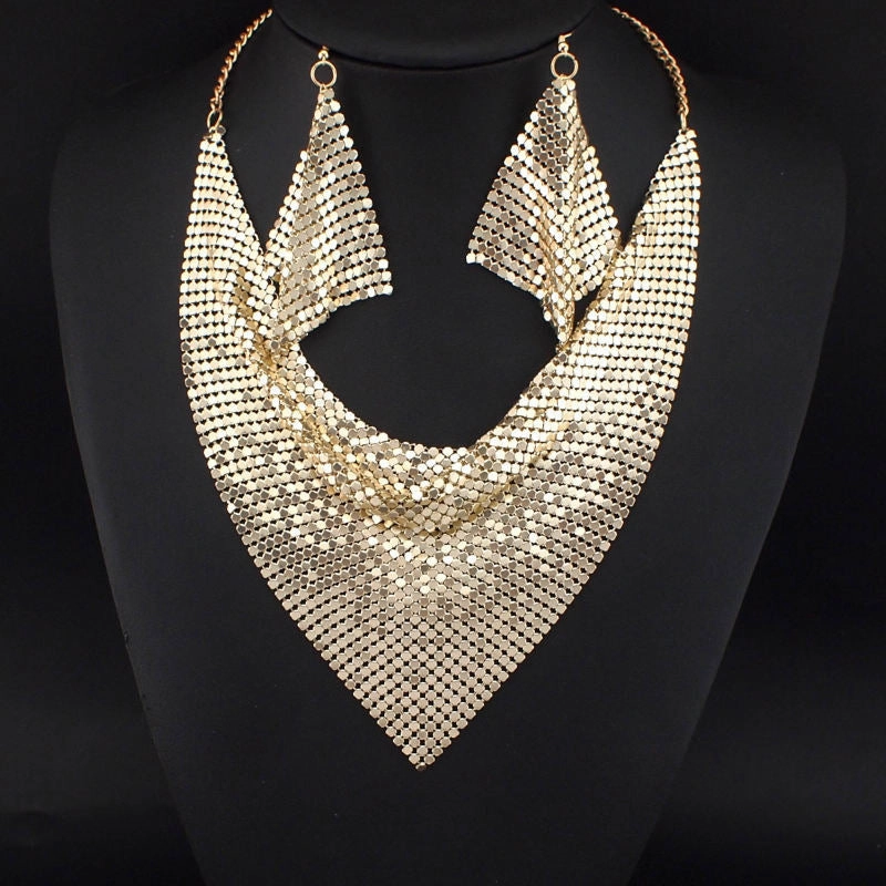 Wholesale Triangular Bandana Personality Alloy Earrings