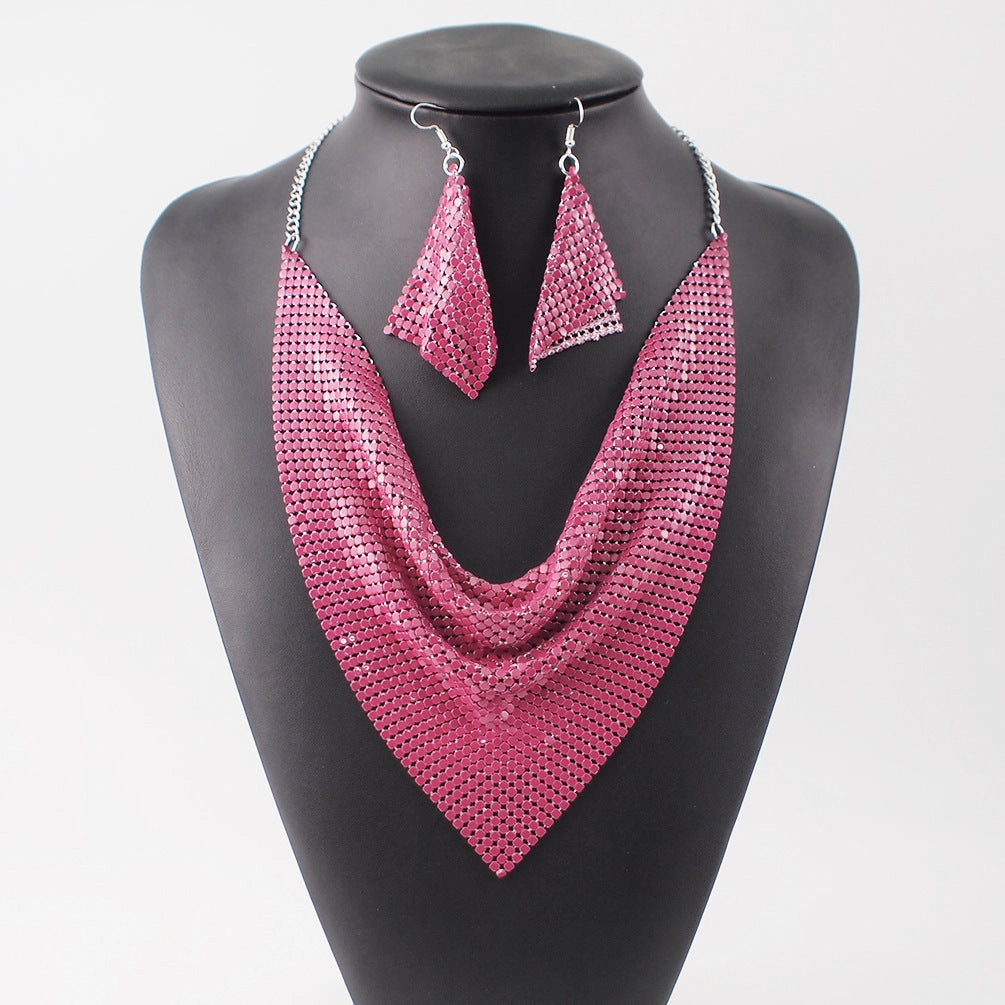 Wholesale Triangular Bandana Personality Alloy Earrings