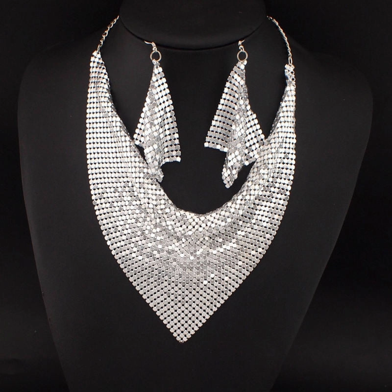 Wholesale Triangular Bandana Personality Alloy Earrings