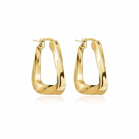 Wholesale Triangular Ring Geometric Mbius Thick Ring Irregular Metal Gold Plated Earrings