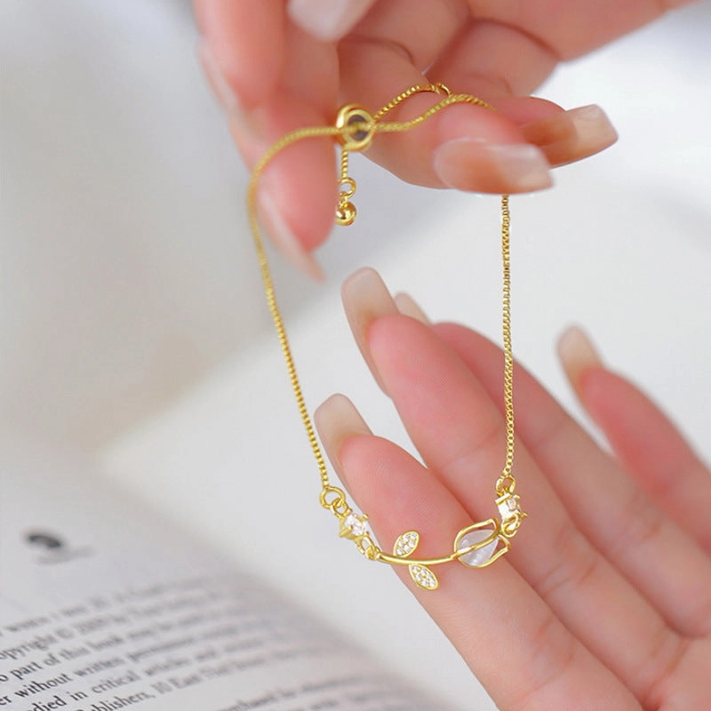 Wholesale Tulip Cat's Eye Pull Bracelet