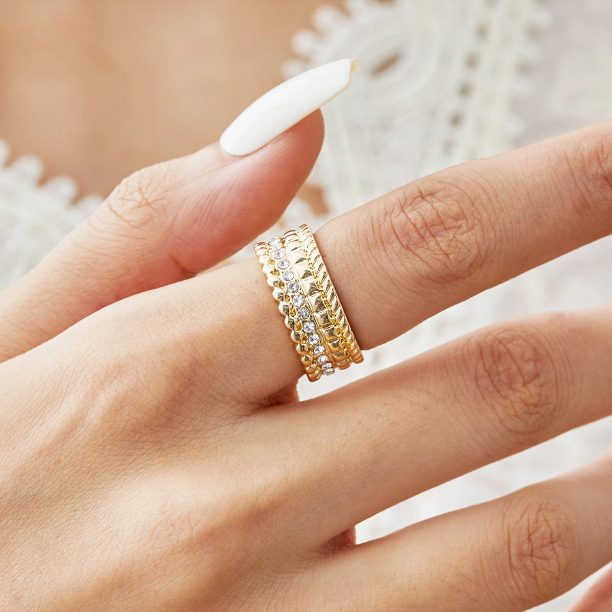 Wholesale Turkish Pattern Blue Eye Open Adjustable Ring